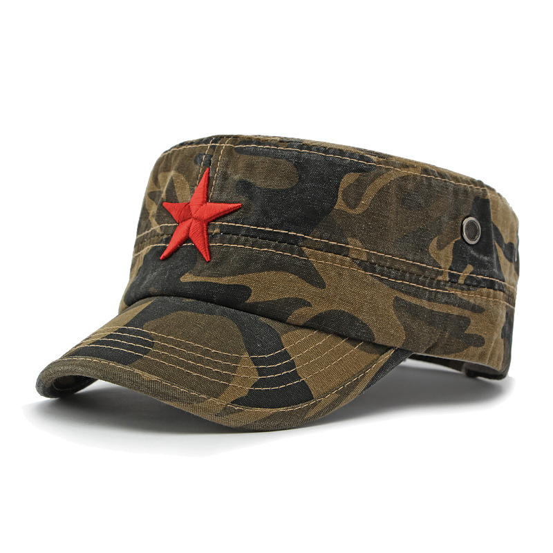 Snapback Hat Flat - Military Camo Cotton Flat Top Baseball