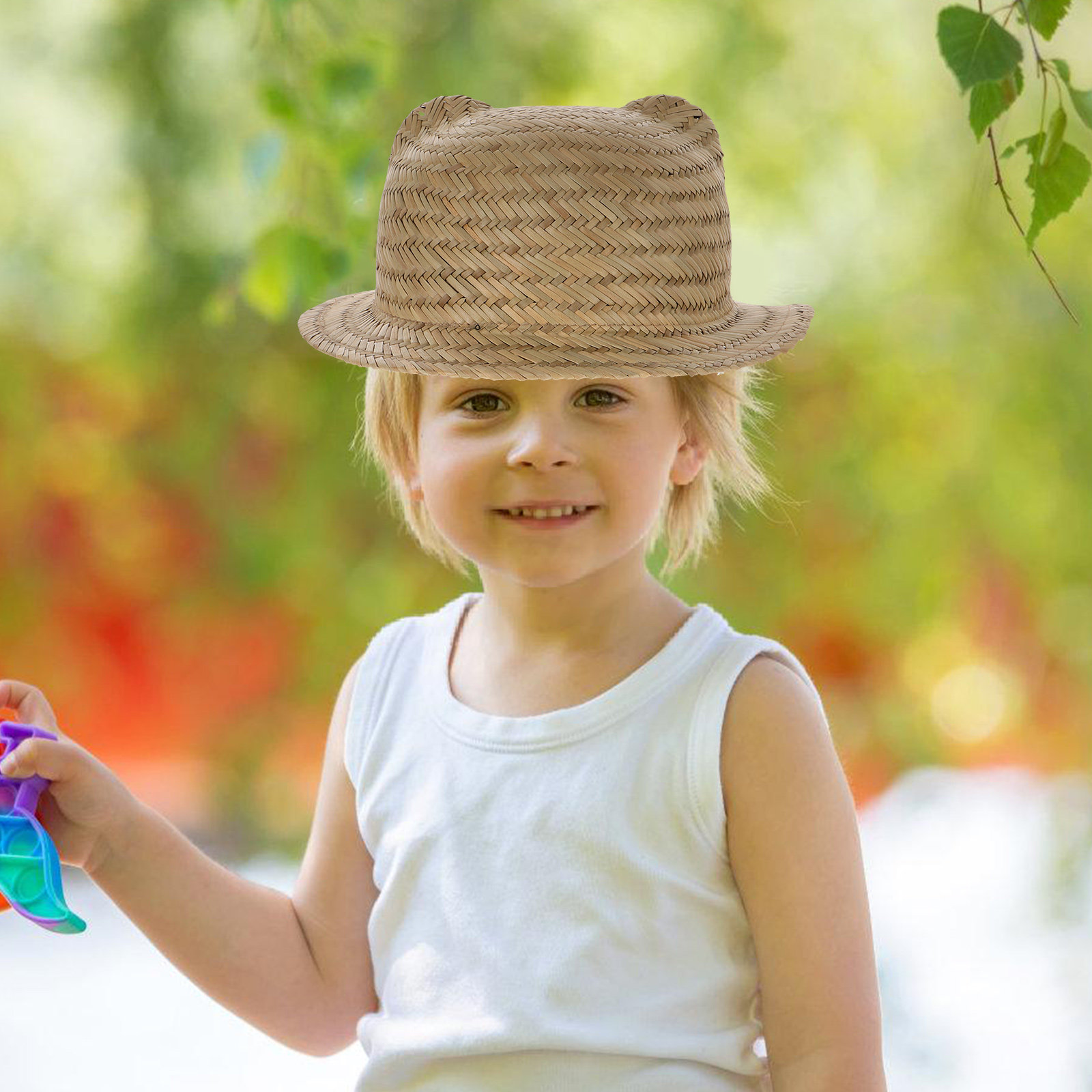 Sun Hat Wide Brim - Kids Straw Sun Hat Breathable Braided