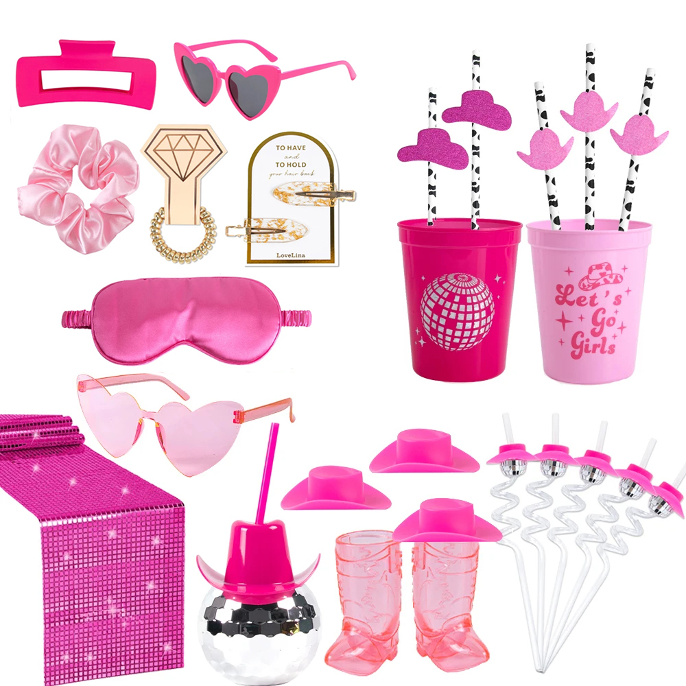 Cowboy Hat Straw - Last rodeo pink hen party decoration