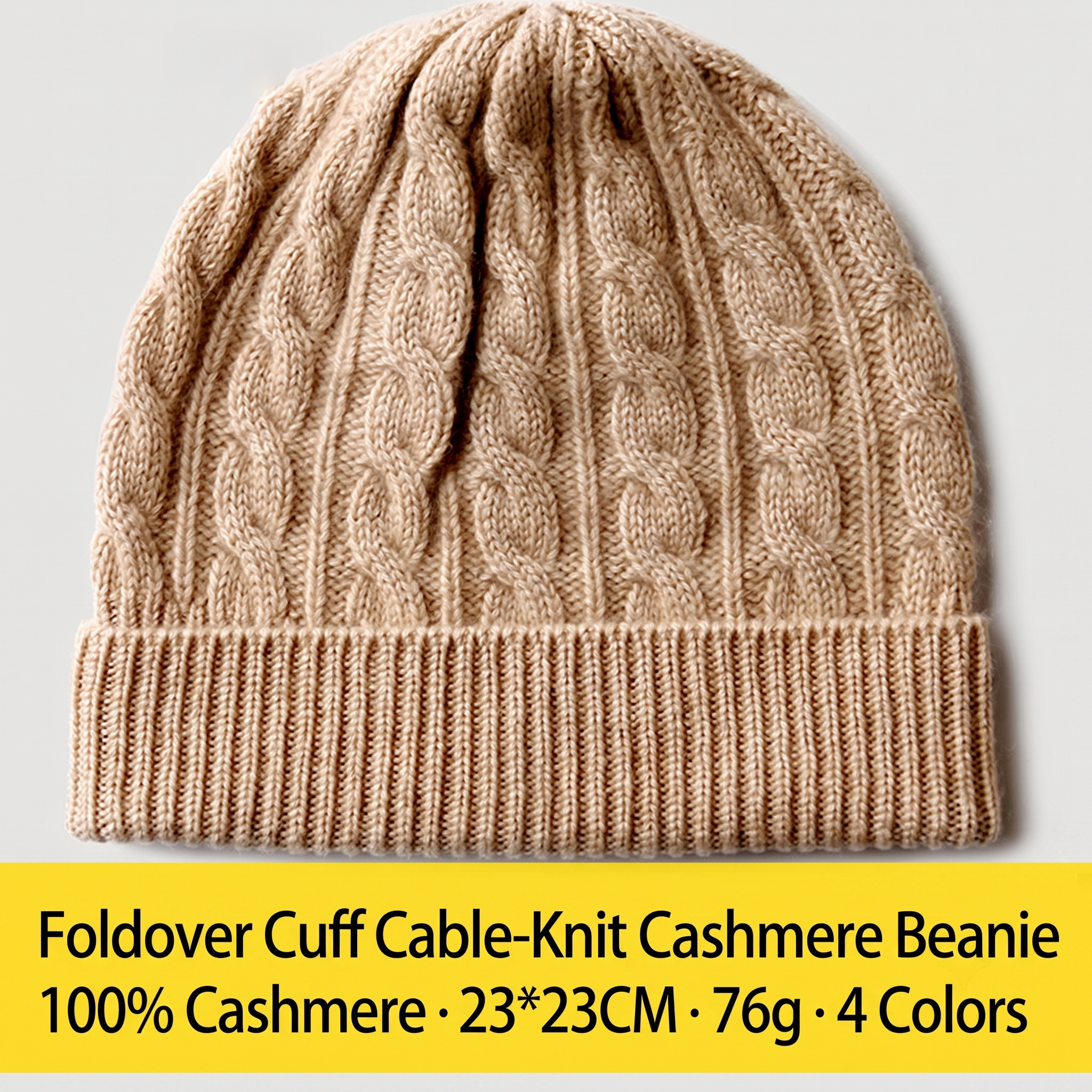 100% Pure Cashmere Knit Beanie – Beanie Cuffed Knit recenzja i cena