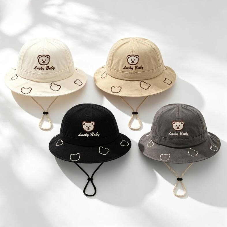 2026 Cute Cartoon Bear Baby Bu – Bucket Hat Cotton recenzja i cena