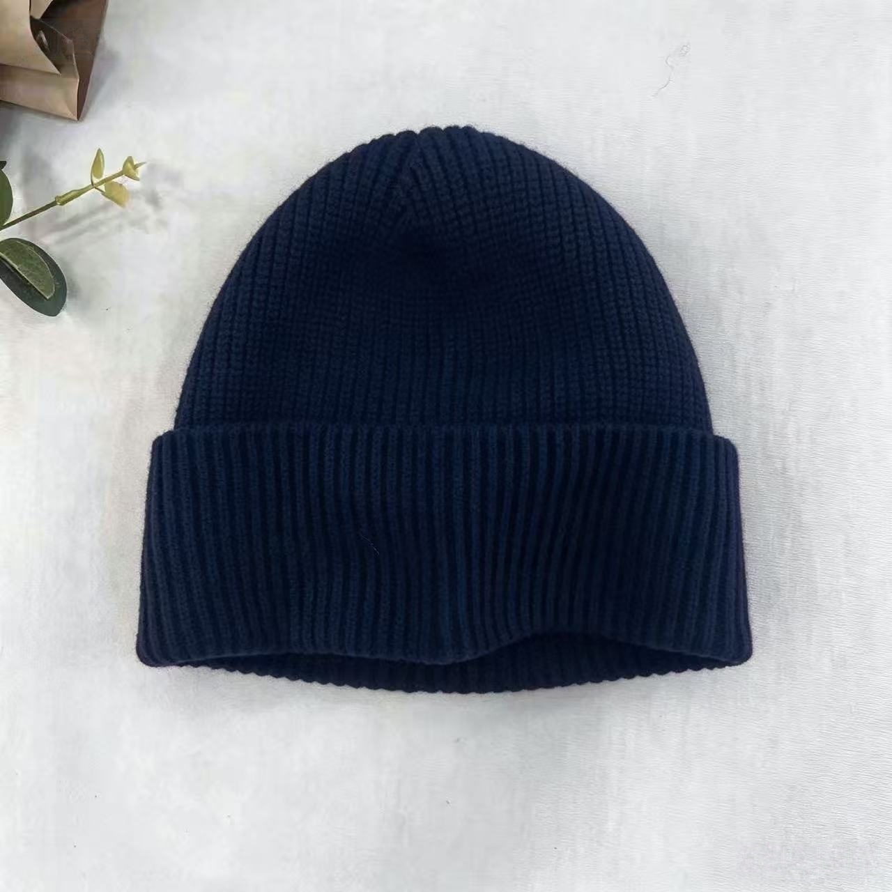 Navy Blue Ribbed Knit Thermal  – Beanie Cuffed Knit recenzja i cena