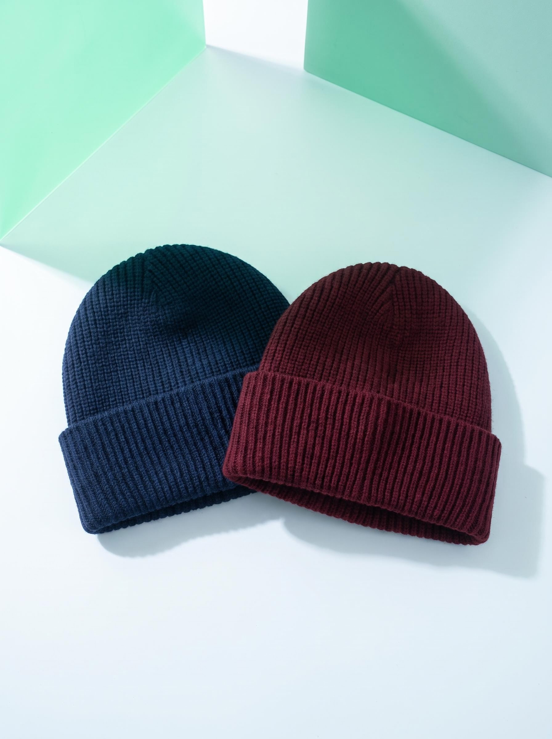 Navy Blue Ribbed Knit Thermal  – Beanie Cuffed Knit recenzja i cena
