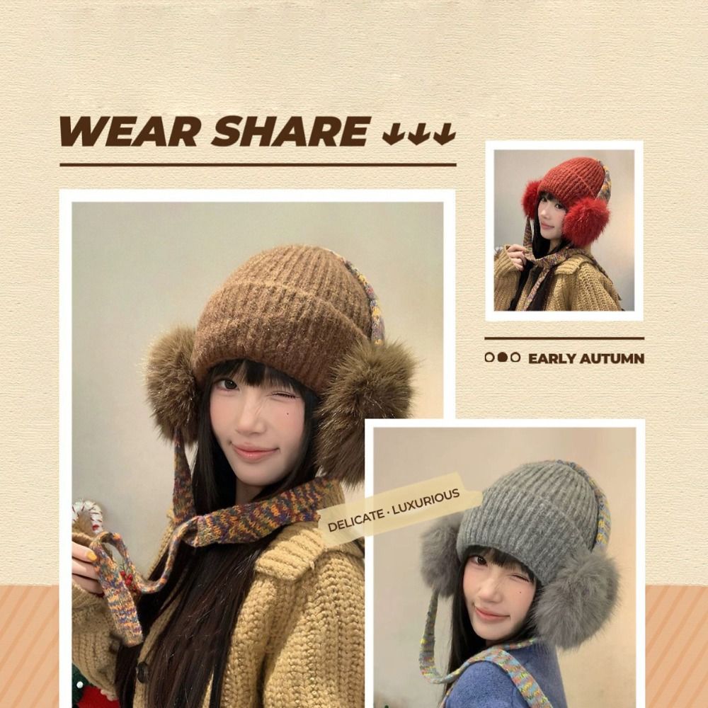 Retro Knit Ear Flap Beanie Cuf – Beanie Cuffed Knit recenzja i cena
