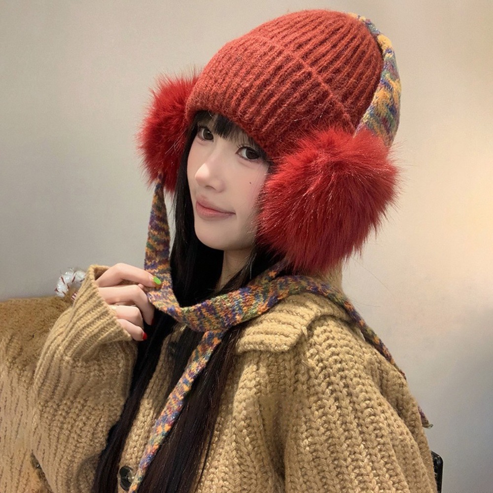 Retro Knit Ear Flap Beanie Cuf – Beanie Cuffed Knit recenzja i cena
