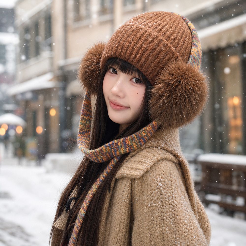 Retro Knit Ear Flap Beanie Cuf – Beanie Cuffed Knit recenzja i cena