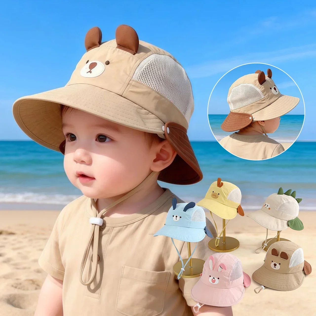 Baby Cartoon Bear Rabbit Ear S – Visor Sun Hat recenzja i cena