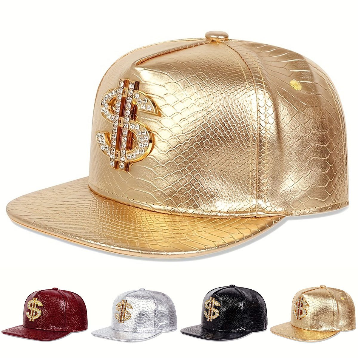 Leather Metallic Dollar Sign B – Snapback Hat Flat recenzja i cena