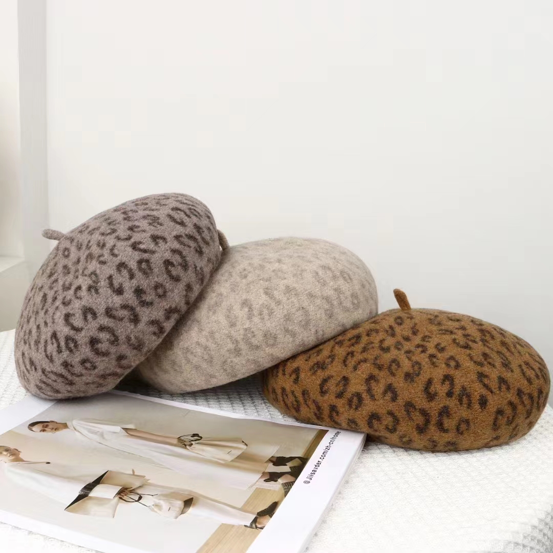 New Leopard Print Autumn Winte – Beret French Wool recenzja i cena
