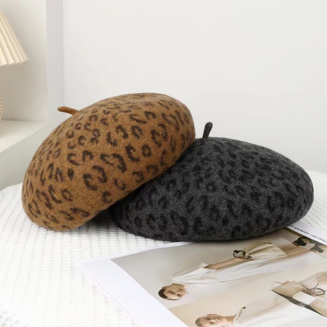 New Leopard Print Autumn Winte – Beret French Wool recenzja i cena