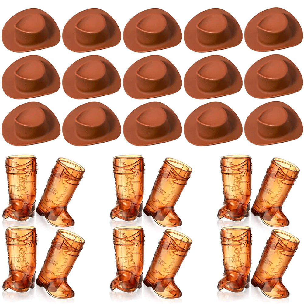 27Pcs Mini Plastic Cowboy Boot – Cowboy Hat Straw recenzja i cena