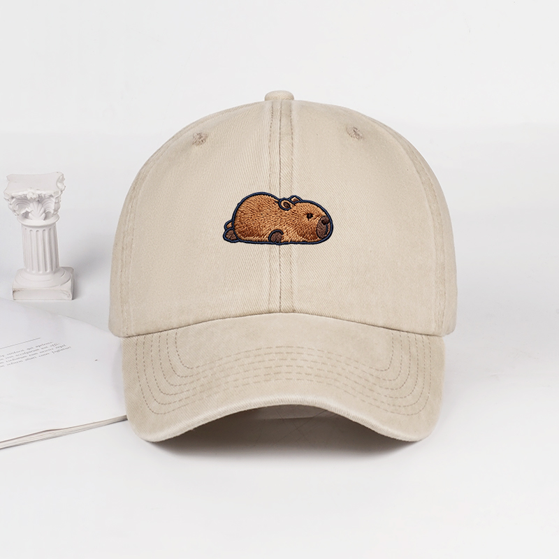Multi-color Washed Capybara Em – Baseball Cap Structured recenzja i cena