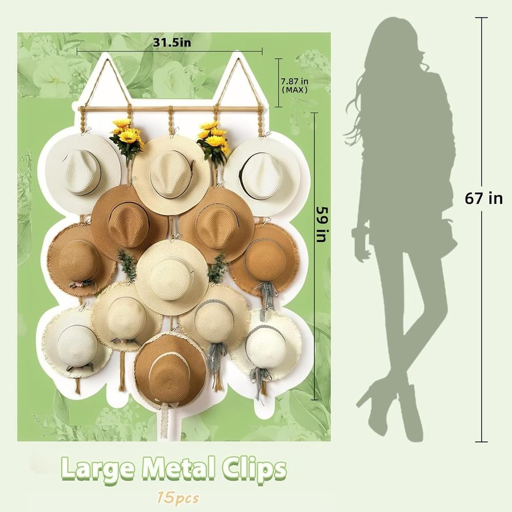 Hat Organizer Rack or Wall 15  – Sun Hat Wide Brim recenzja i cena