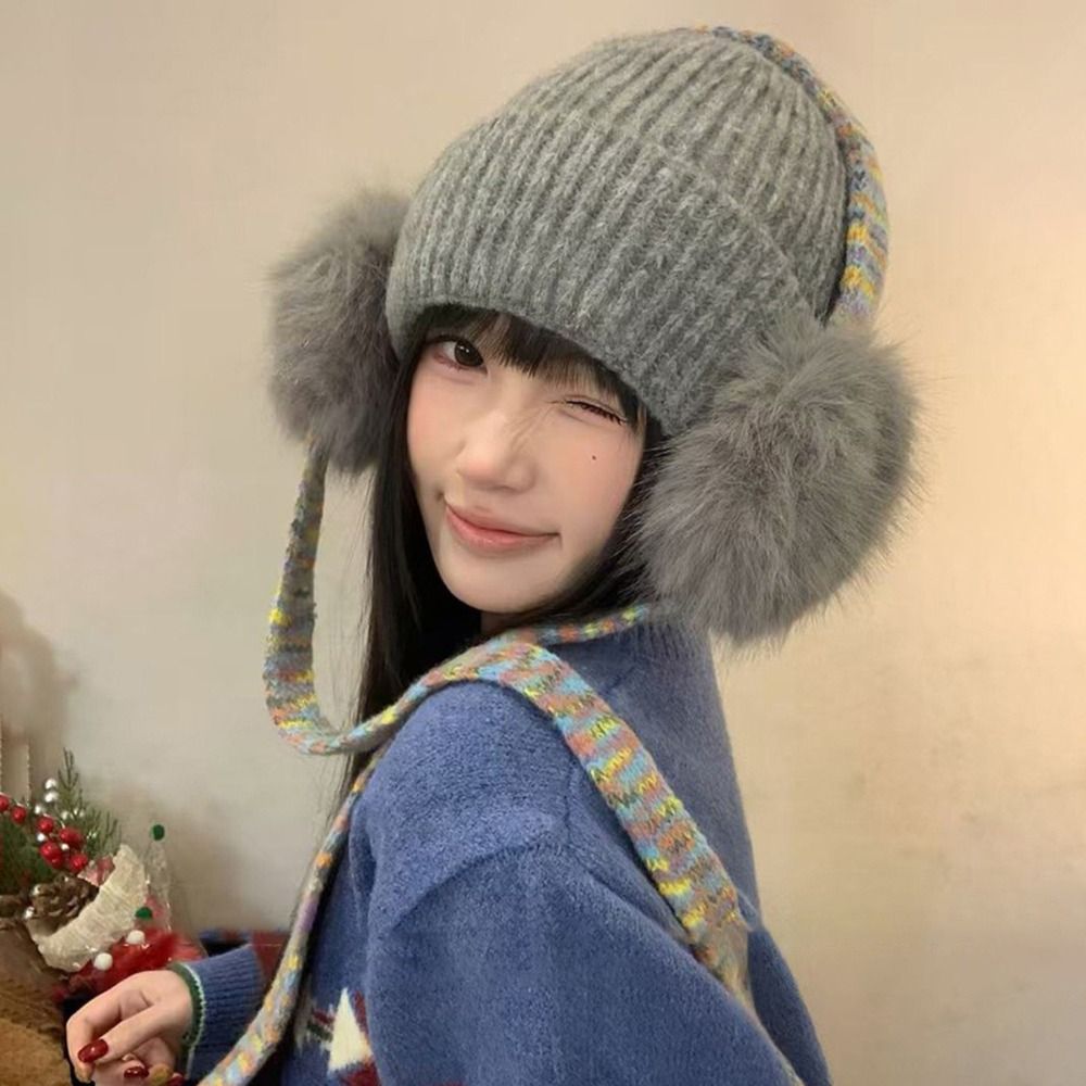 Retro Knit Ear Flap Beanie Cuf – Beanie Cuffed Knit recenzja i cena