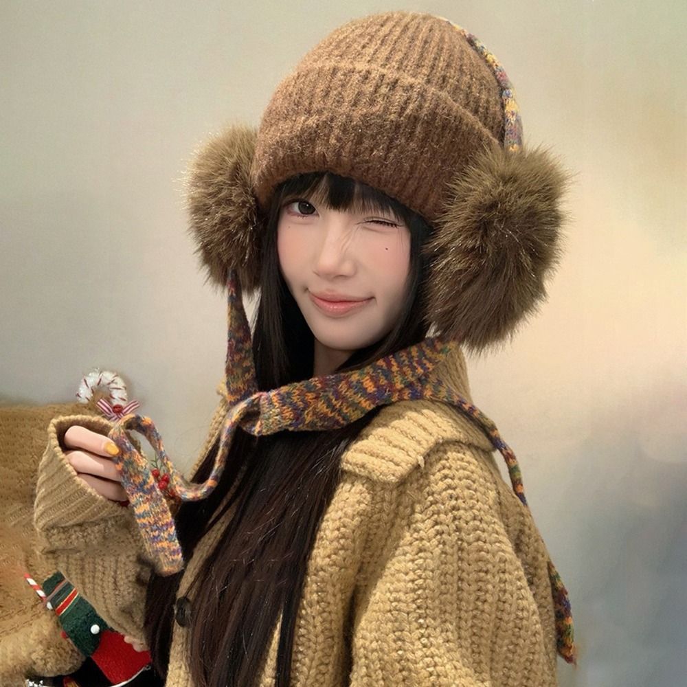 Retro Knit Ear Flap Beanie Cuf – Beanie Cuffed Knit recenzja i cena