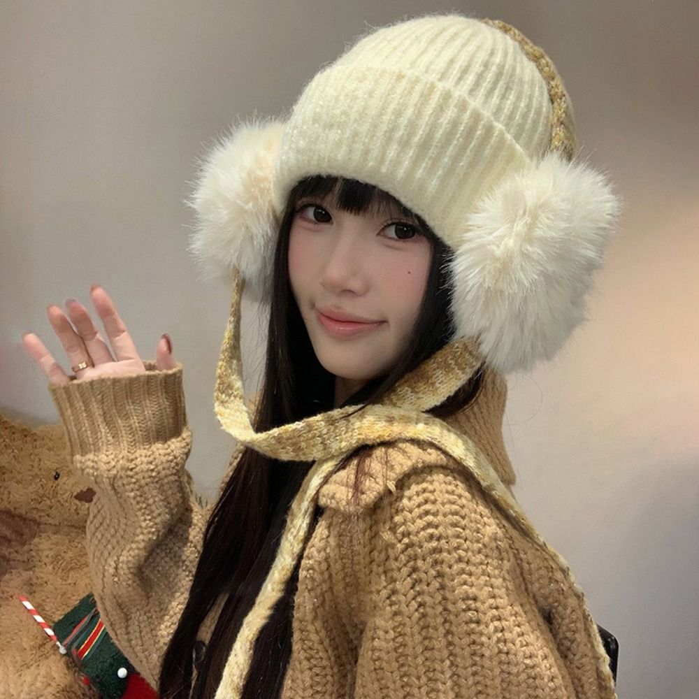 Retro Knit Ear Flap Beanie Cuf – Beanie Cuffed Knit recenzja i cena