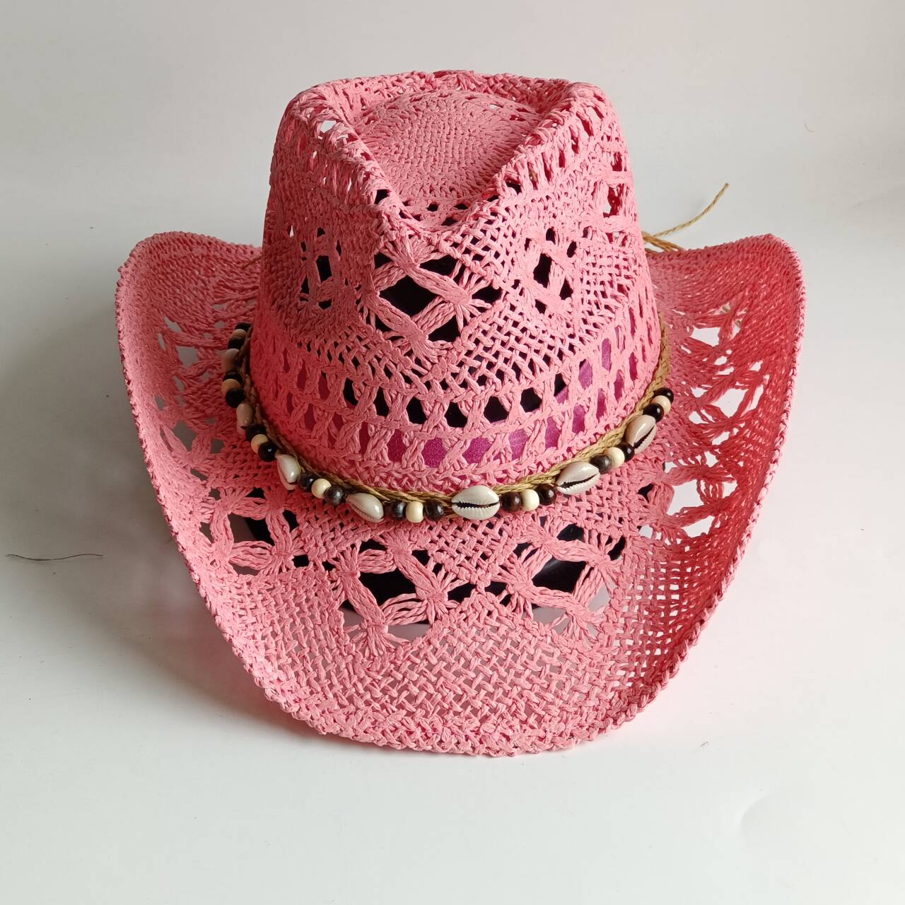 Pink Cowboy straw hat  hollow  – Cowboy Hat Straw recenzja i cena